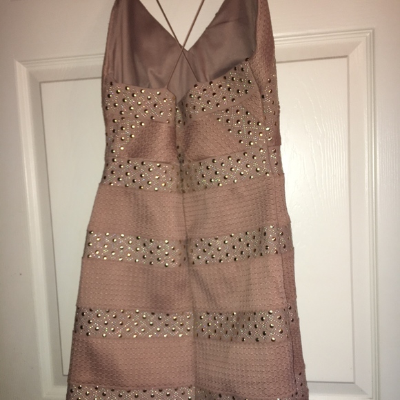 Pink with gold dot detailing cocktail dress size 2 - Picture 3 of 3